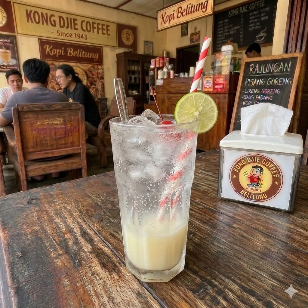 Es Soda Susu Kedai Kopi Kong Djie